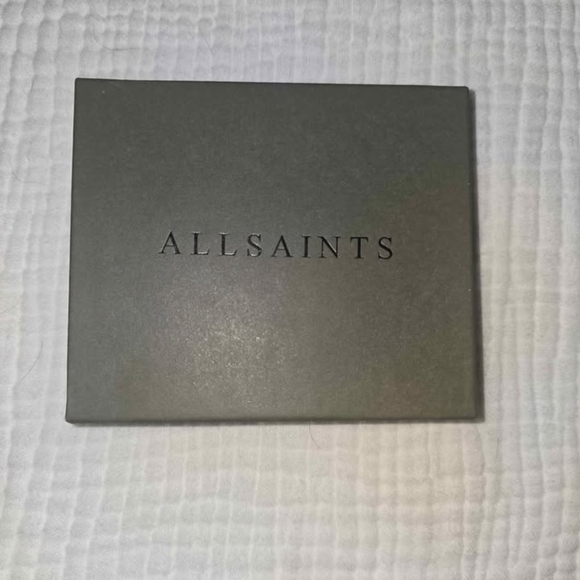 All Saints Brand Black Leather Card Holder Wallet BNIB - Picture 7 of 7
